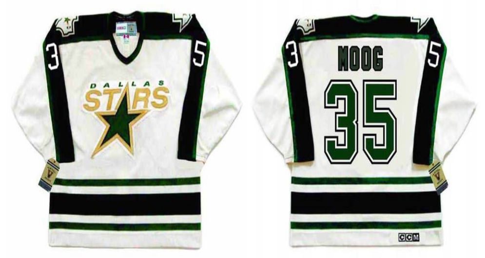 2019 Men Dallas Stars #35 Moog White CCM NHL jerseys->dallas stars->NHL Jersey